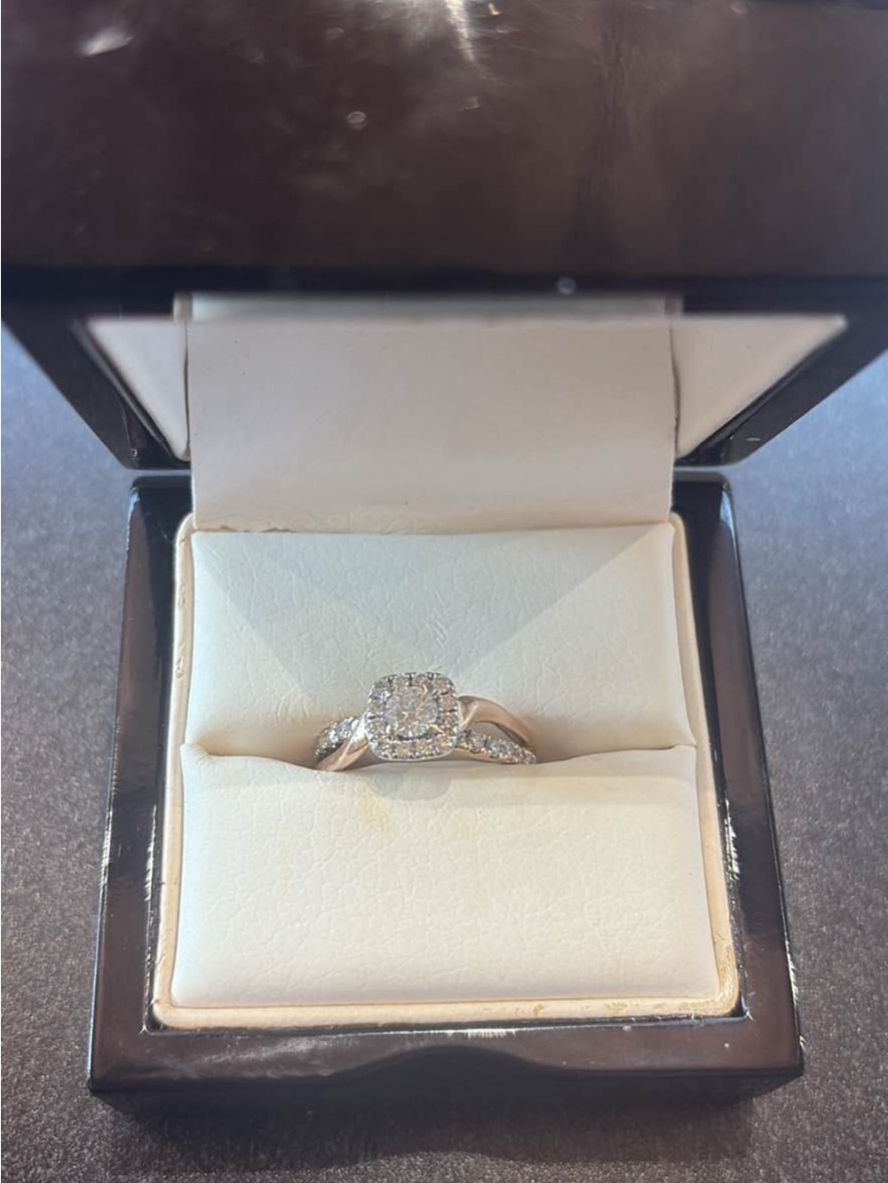White Gold Halo Diamond Engagement Ring - White